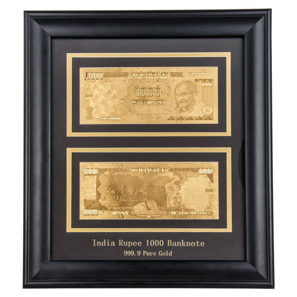 Картина EPOS "Банкнота 1000 рупий" 2 стороны 32х36 см покрытие золото