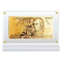 Золотые банкноты в акриле - 5000 Австрийских шиллингов (ATS)