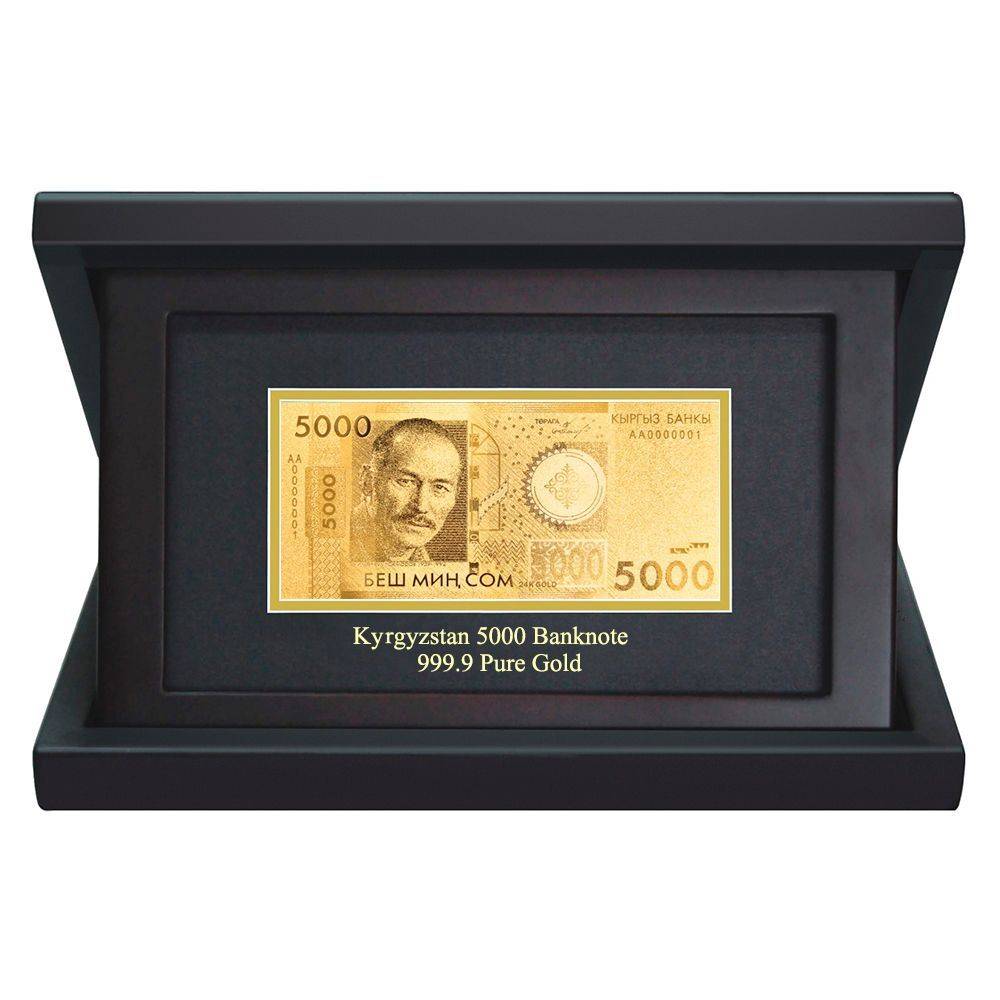 Плакетка EPOS "Банкнота 5000 сом" покрытие золото
