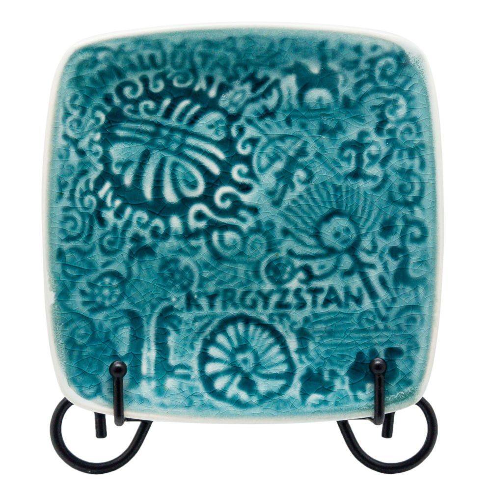 Тарелка EPOS "Саймалуу-Таш" керамика синяя 10,5х10,5 см