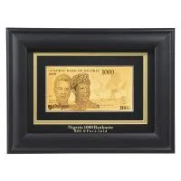 Золотые банкноты в деревянной рамке - 1000 Нигерийская Найра (NGN)